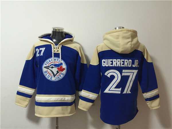 Toronto Blue Jays #27 Vladimir Guerrero Jr. Royal Ageless Must-Have Lace-Up Pullover Hoodie,We sell and wholesale Toronto Blue Jays #27 Vladimir Guerrero Jr. Royal Ageless Must-Have Lace-Up Pullover Hoodie on line form chian!